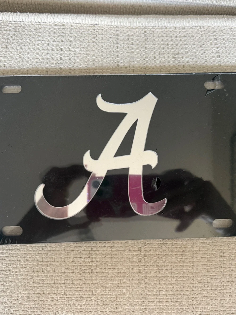 Black with a Mirror A Decorative Car Plate